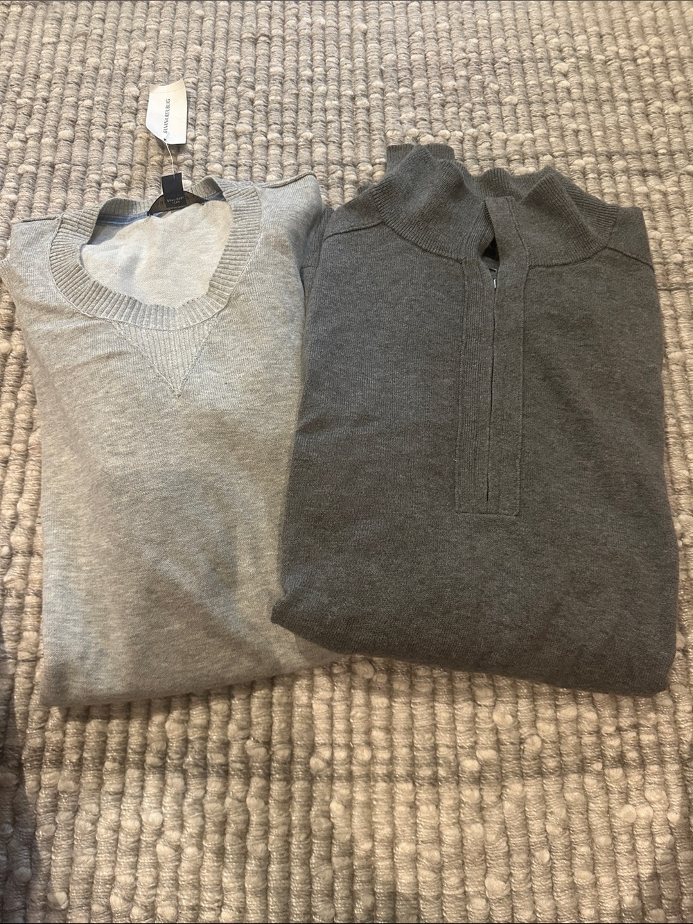 Banana Republic Light Gray and Charcoal Gray Sweaters